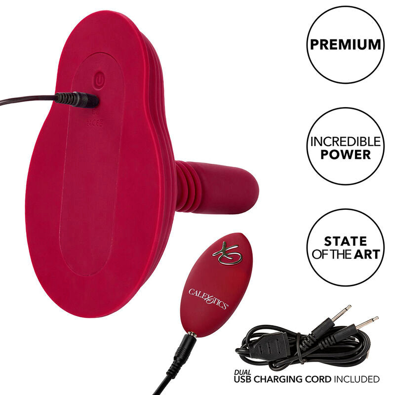 CALEXOTICS - RIDER MASSAGER DOUBLE MOTOR REMOTE CONTROL RED CALEXOTICS