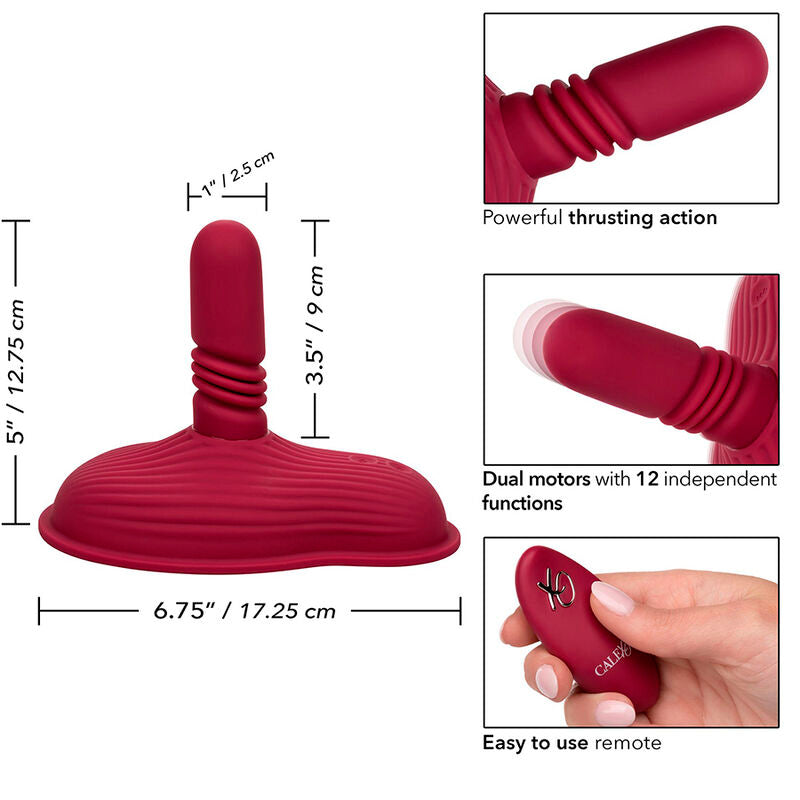 CALEXOTICS - RIDER MASSAGER DOUBLE MOTOR REMOTE CONTROL RED CALEXOTICS