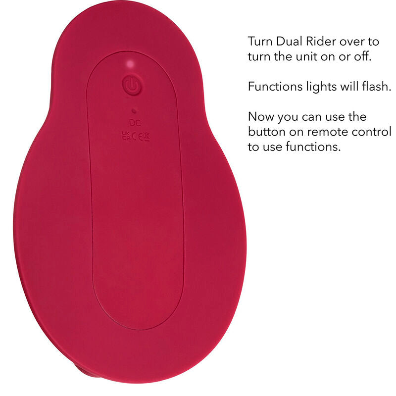 CALEXOTICS - RIDER MASSAGER DOUBLE MOTOR REMOTE CONTROL RED CALEXOTICS