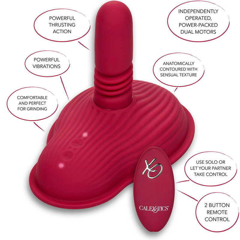 CALEXOTICS - RIDER MASSAGER DOUBLE MOTOR REMOTE CONTROL RED CALEXOTICS