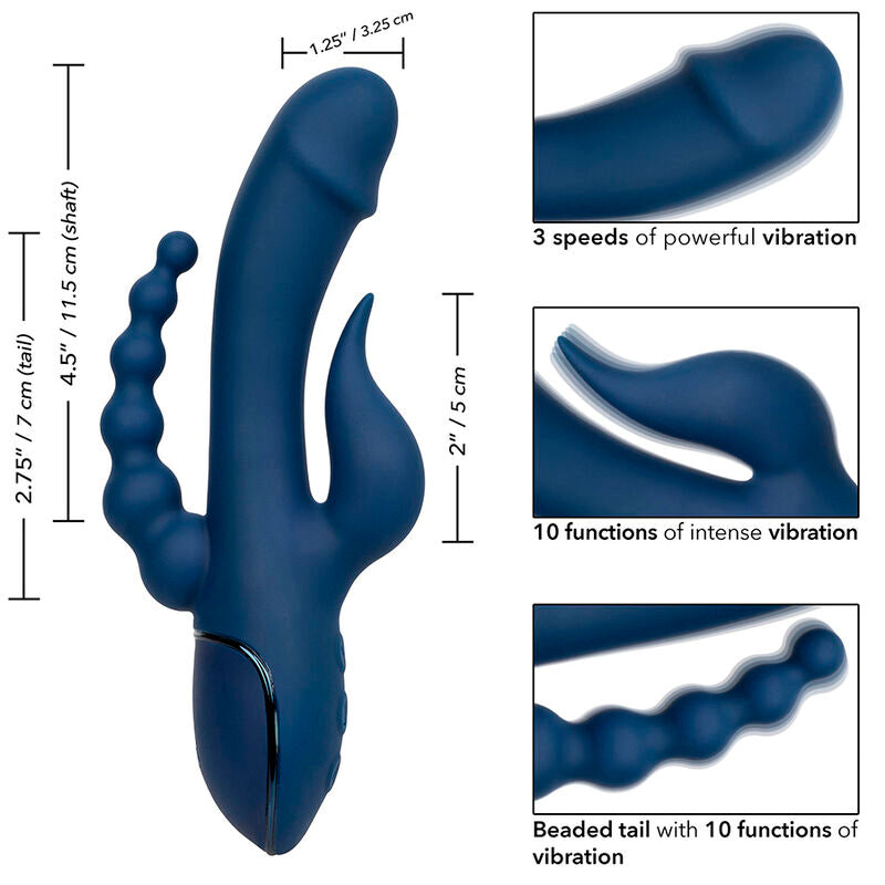 CALEXOTICS - VIBRATOR TRIPLE ORGASM BLUE CALEXOTICS