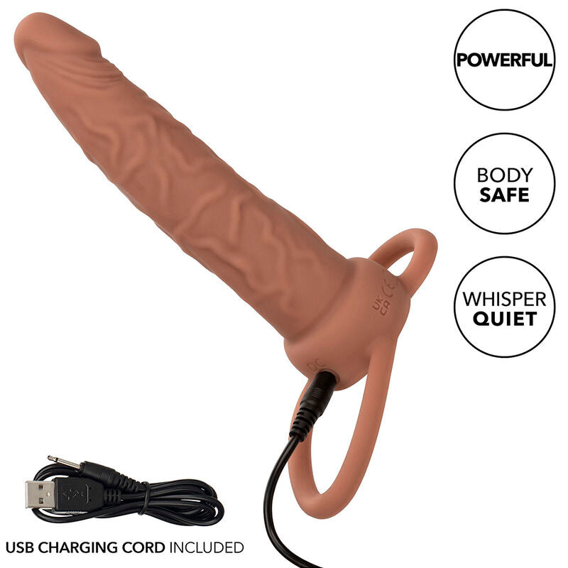 CALEXOTICS - PERFORMANCE MAXX RECHARGABLE DUAL PENETRATOR BROWN SKIN CALEXOTICS
