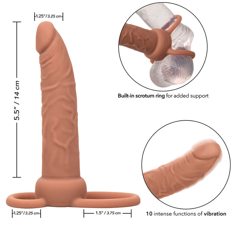 CALEXOTICS - PERFORMANCE MAXX RECHARGABLE DUAL PENETRATOR BROWN SKIN CALEXOTICS