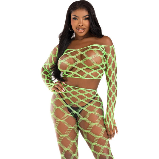 LEG AVENUE - TOP Y LEGGINGS VERDE HARDCORE