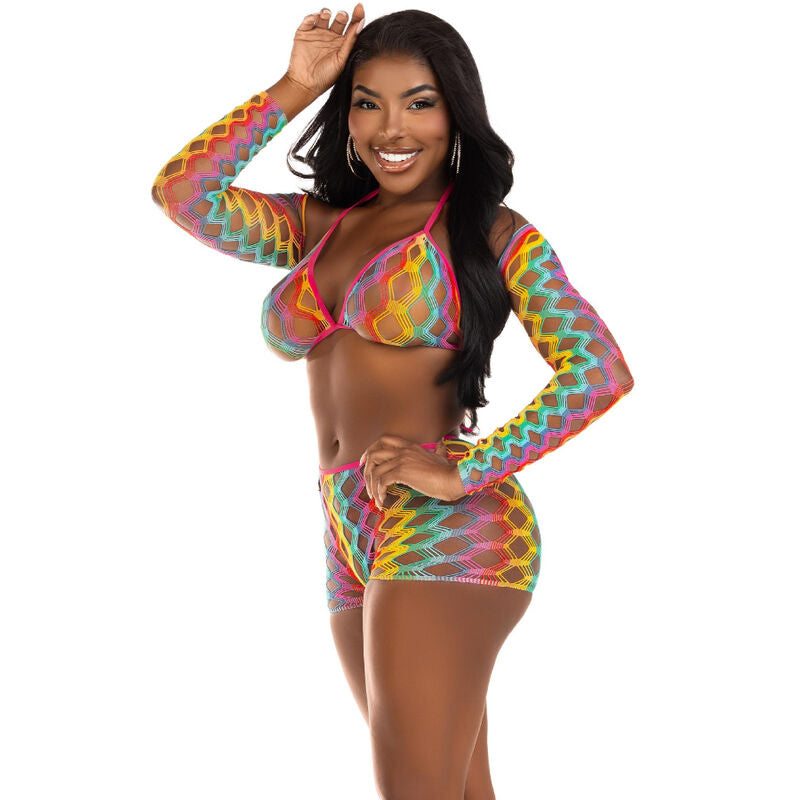 LEG AVENUE - THREE PIECE SET MULTICOLOR LEG AVENUE SETS
