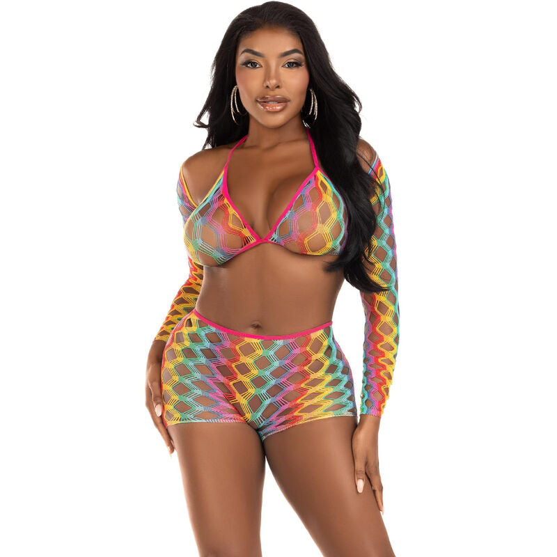 LEG AVENUE - THREE PIECE SET MULTICOLOR LEG AVENUE SETS