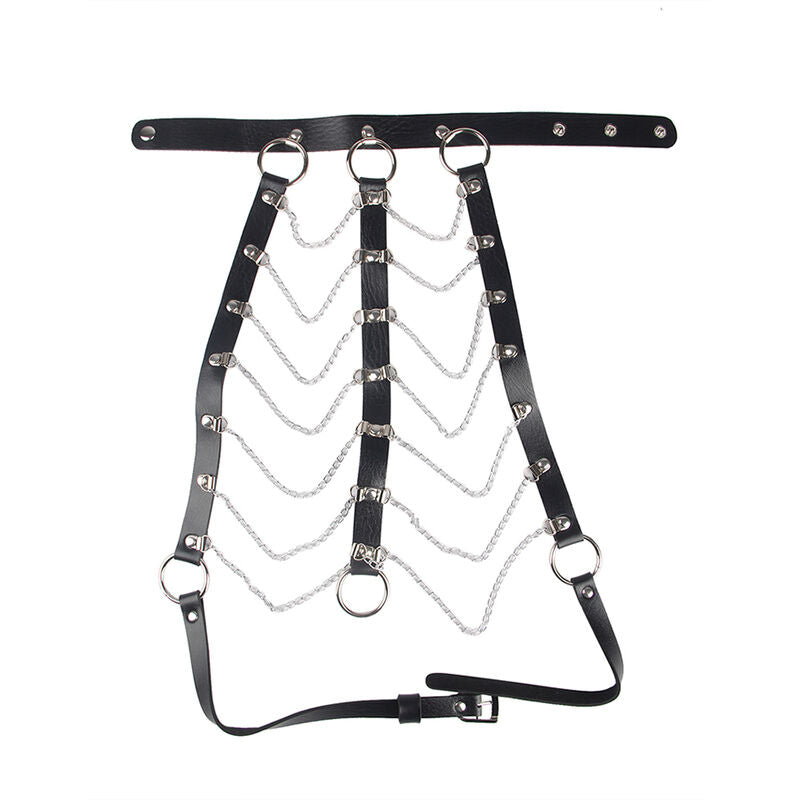 SUBBLIME - CHEST HARNESS LEATHER CHAINS BLACK ONE SIZE SUBBLIME FETISH