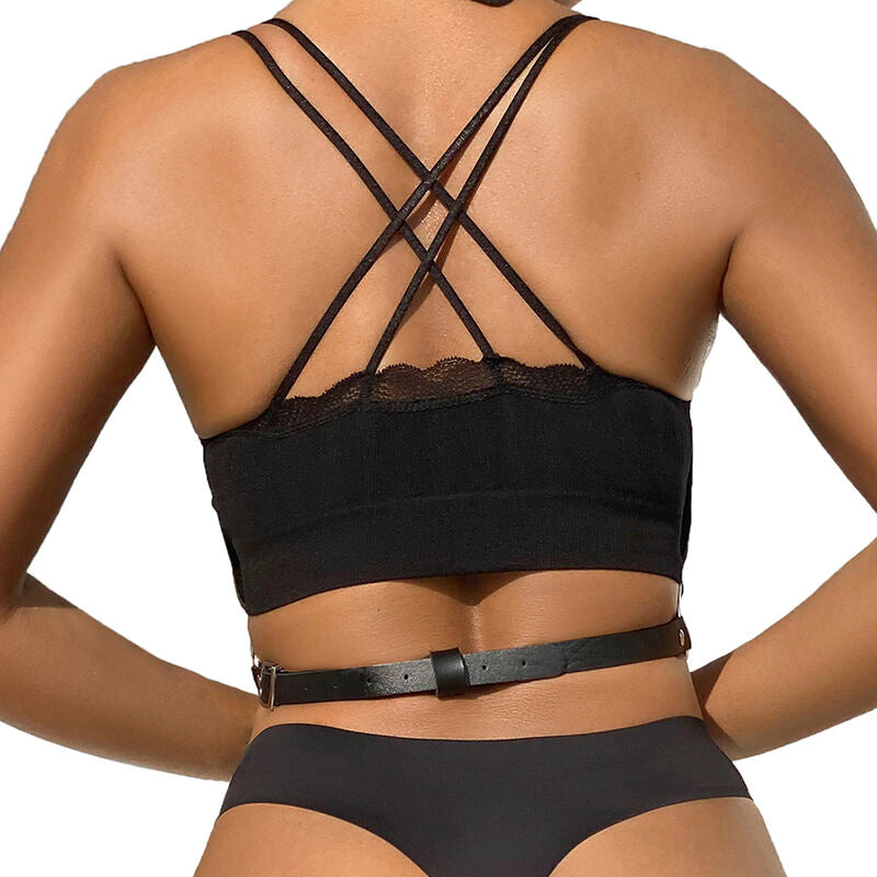 SUBBLIME - CHEST HARNESS LEATHER CHAINS BLACK ONE SIZE SUBBLIME FETISH