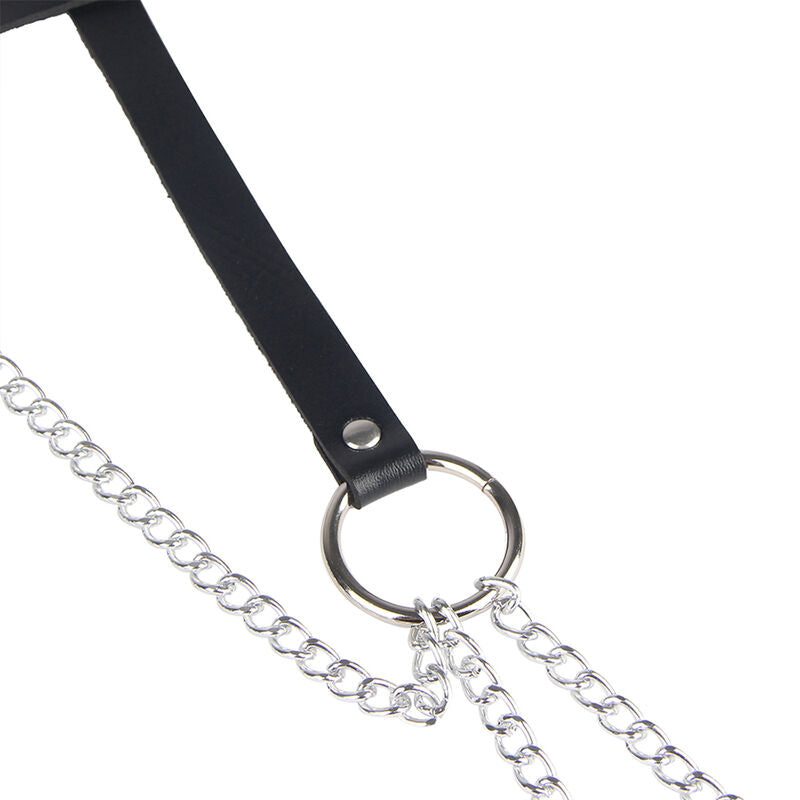 SUBBLIME - LEATHER RING CHAINBELT BLACK ONE SIZE SUBBLIME FETISH