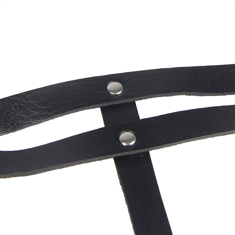SUBBLIME - LEATHER RING CHAINBELT BLACK ONE SIZE SUBBLIME FETISH