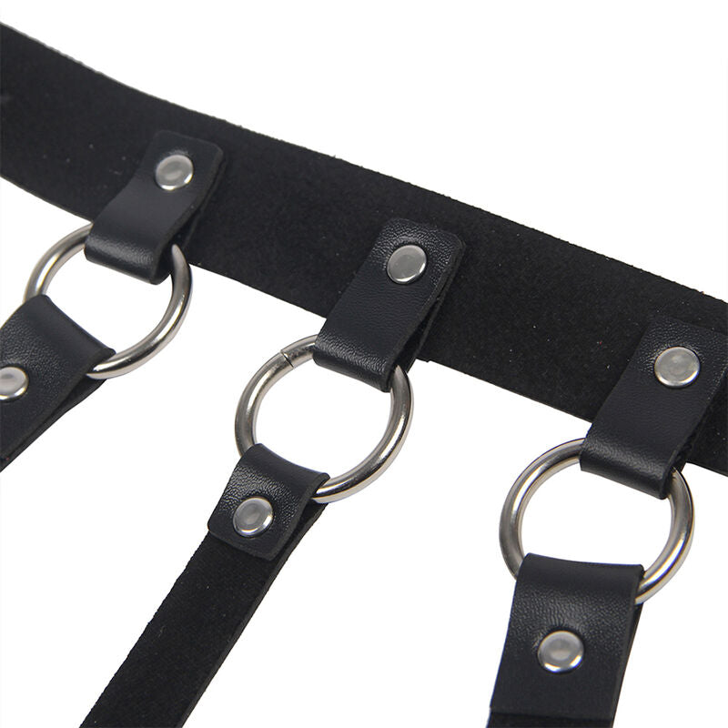 SUBBLIME - CHEST HARNESS WITH BIG RING CHAINS ONE SIZE SUBBLIME FETISH