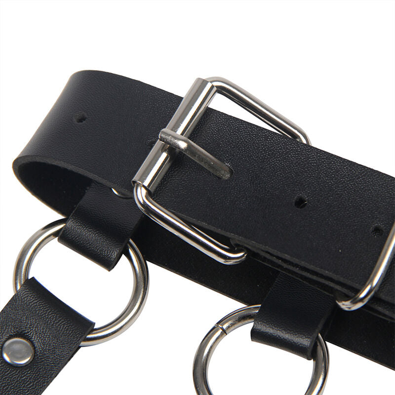 SUBBLIME - CHEST HARNESS WITH BIG RING CHAINS ONE SIZE SUBBLIME FETISH