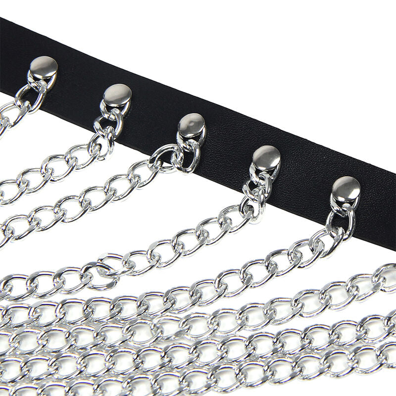 SUBBLIME - CHEST HARNESS WITH BIG RING CHAINS ONE SIZE SUBBLIME FETISH