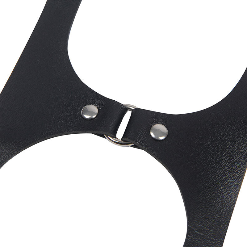 SUBBLIME - FULL BODY HARNESS WITH LEATHER BUCKLES BLACK ONE SIZE SUBBLIME FETISH