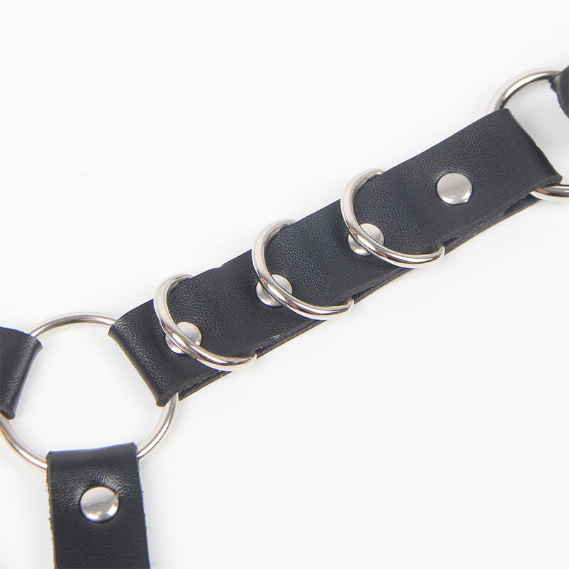 SUBBLIME - BELT AND GARTER HARNESS WITH RINGS AND CHAINDETAIL ONE SIZE SUBBLIME FETISH