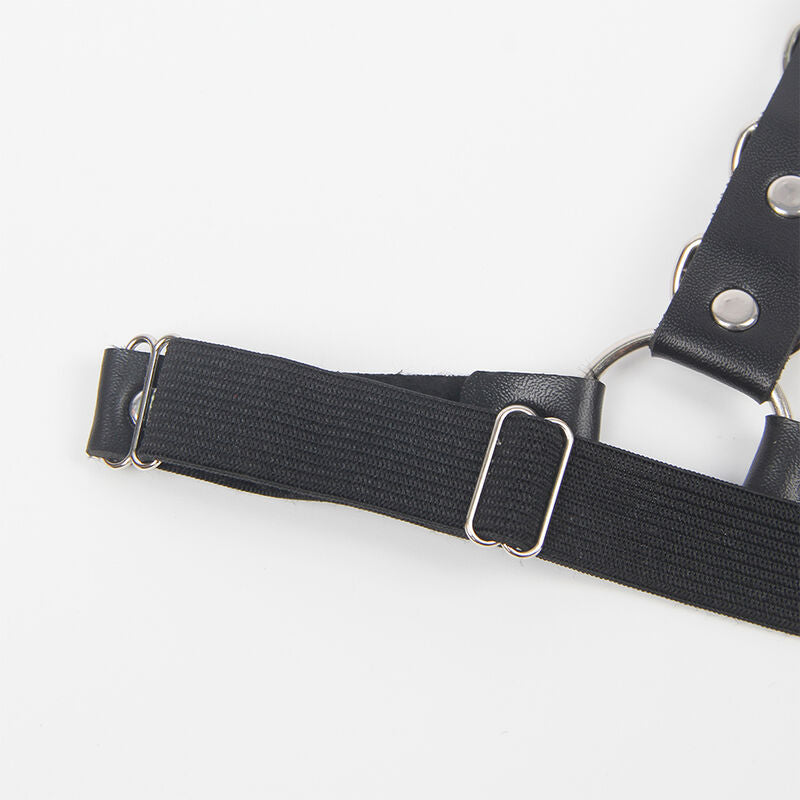SUBBLIME - BELT AND GARTER HARNESS WITH RINGS AND CHAINDETAIL ONE SIZE SUBBLIME FETISH