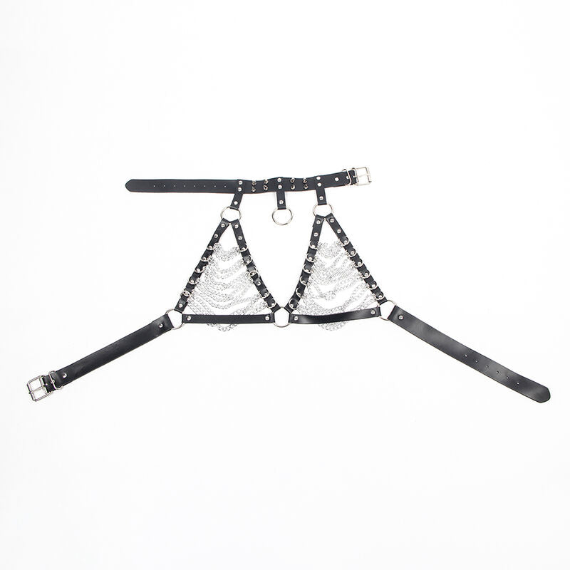 SUBBLIME - HARNESS BRA AND NECKLACE WITH CHAINS ONE SIZE SUBBLIME FETISH