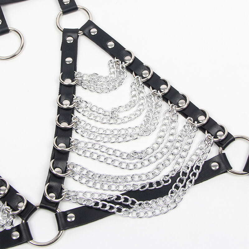 SUBBLIME - HARNESS BRA AND NECKLACE WITH CHAINS ONE SIZE SUBBLIME FETISH