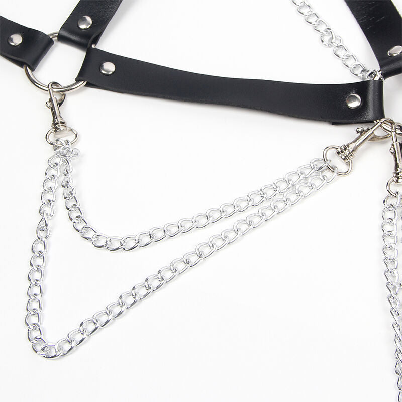 SUBBLIME - HARNESS BRA WITH CHAINDETAIL ONE SIZE SUBBLIME FETISH