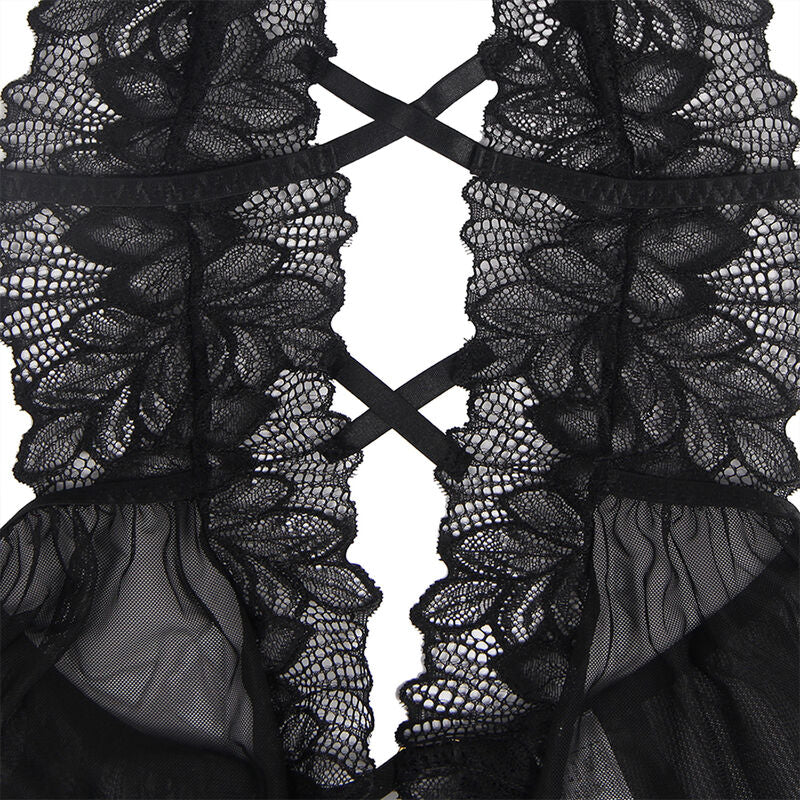 SUBBLIME - TEDDY HALTER NECK BARE BACK LACE BLACK S/M SUBBLIME BODIES