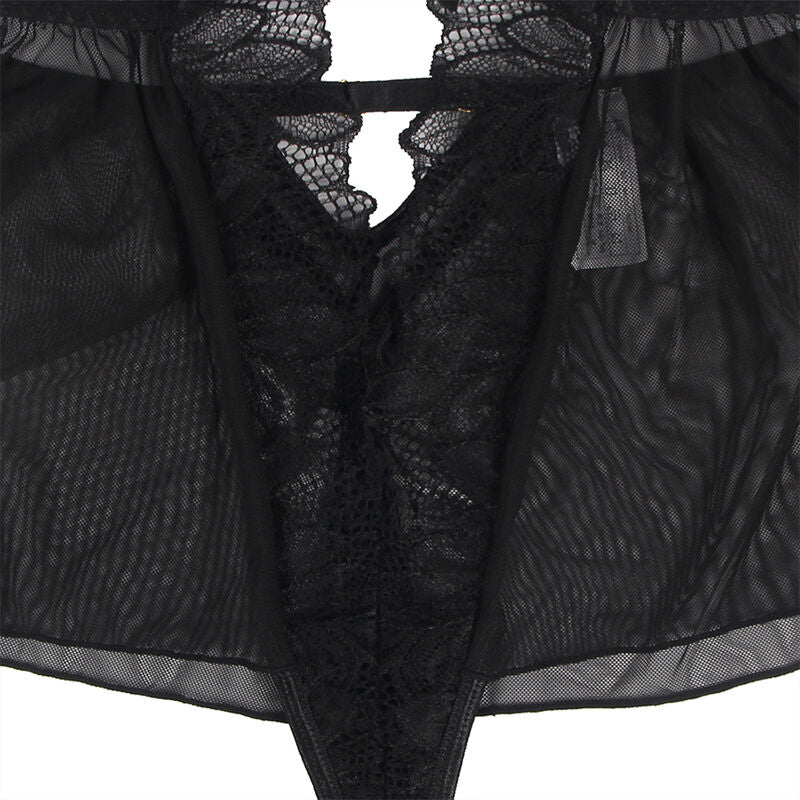 SUBBLIME - TEDDY HALTER NECK BARE BACK LACE BLACK S/M SUBBLIME BODIES