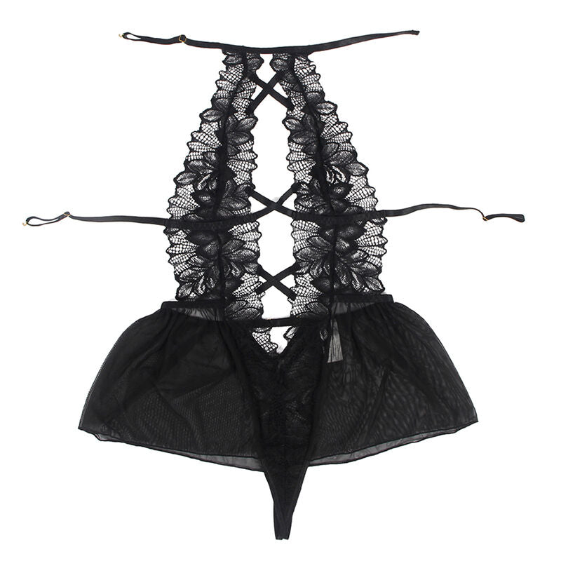 SUBBLIME - TEDDY HALTER NECK BARE BACK LACE BLACK S/M SUBBLIME BODIES