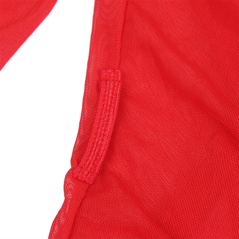SUBBLIME - TRANSPARENT FABRIC ROBE WITH LACE DETAIL RED L/XL SUBBLIME BABYDOLLS