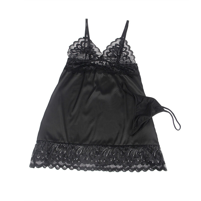 SUBBLIME - BABYDOLL WITH FLORAL PRINT CHEST BLACK S/M SUBBLIME BABYDOLLS