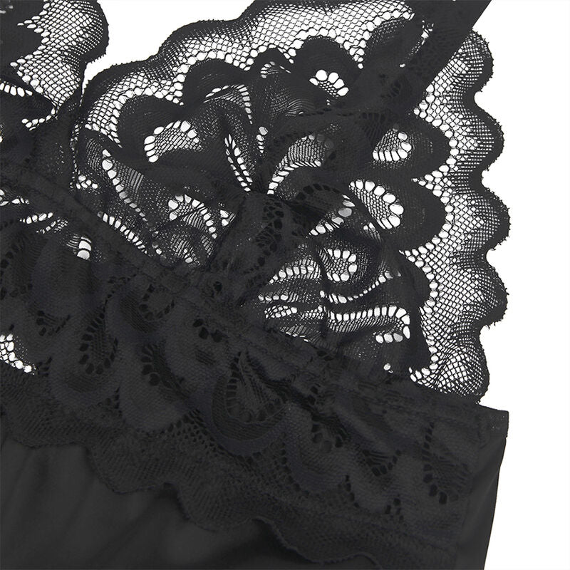 SUBBLIME - BABYDOLL WITH FLORAL PRINT CHEST BLACK S/M SUBBLIME BABYDOLLS
