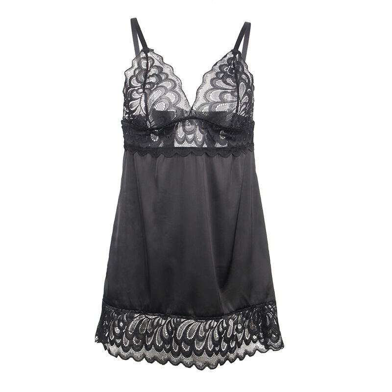 SUBBLIME - BABYDOLL WITH FLORAL PRINT CHEST BLACK L/XL SUBBLIME BABYDOLLS