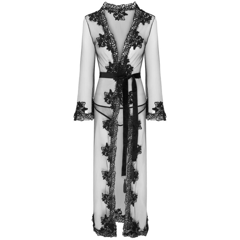 LIVCO CORSETTI FASHION - NOKINA LC XG055 DRESSIN G GOWN + PANTY BLACK ONE SIZE LIVCO CORSETTI SETS