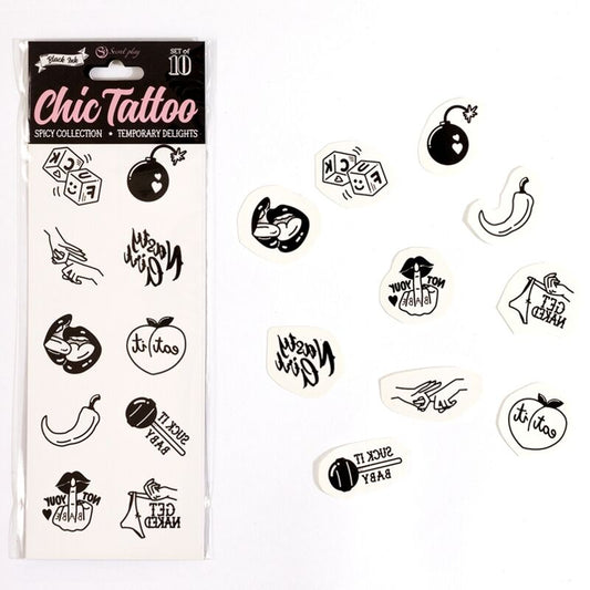 SECRET PLAY - SET DI 10 TATUAGGI TEMPORANEI SPICY COLLECTION