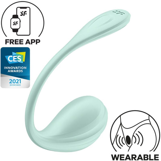 SATISFYER - STIMOLATORE DEL PUNTO G SMOOTH PETAL VERDE ACQUA APP GRATUITA