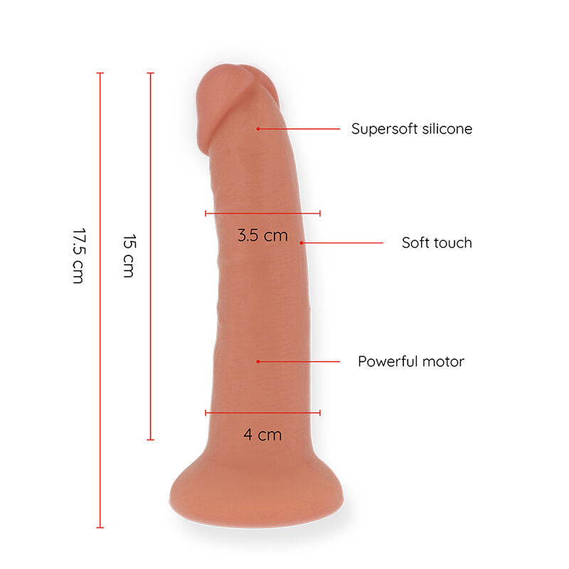 ONINDER - SMALL BOGOTÁ VIBRATOR DILDO 9 SPEEDS NATURAL 17.5 CM -O- 4 CM - FREE APP ONINDER