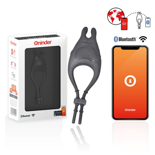 ONINDER - ANELLO VIBRANTE REGOLABILE E RICARICABILE PAMPA CON STIMOLATORE CLITORIDEO 10 VELOCITÀ - APP GRATUITA