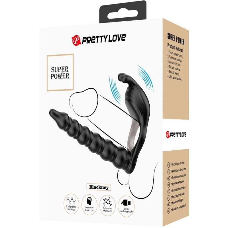 PRETTY LOVE - BLACKNEY PENIS RING WITH BLACK VIBRATOR PLUG PRETTY LOVE PARTY UP
