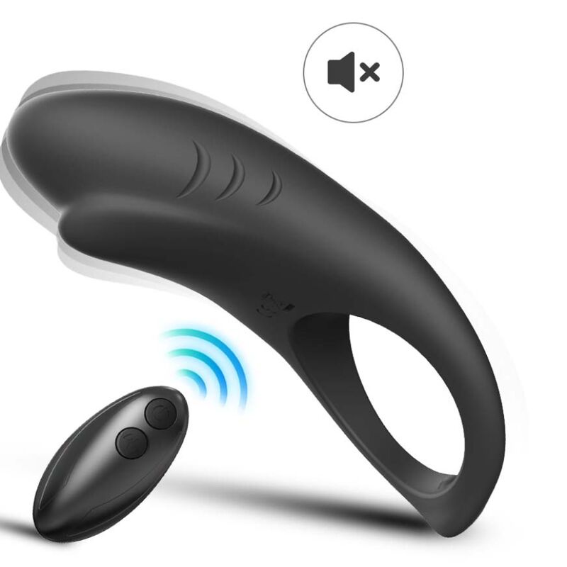 ARMONY - SHARK VIBRATOR RING FOR COUPLES REMOTE CONTROL BLACK ARMONY FOR HIM
