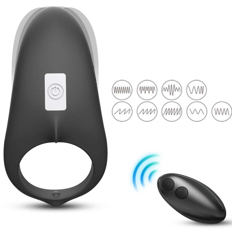 ARMONY - SHARK VIBRATOR RING FOR COUPLES REMOTE CONTROL BLACK ARMONY FOR HIM