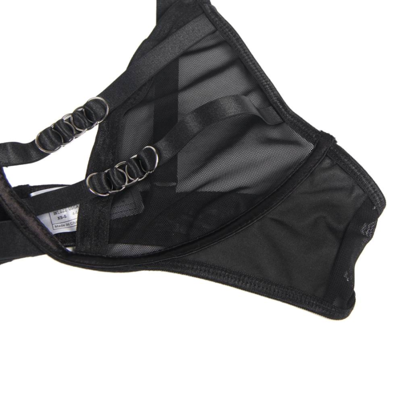 SUBBLIME - TWO PIECE SET OF TRANSPARENCY BRA AND S/M STRIPS SUBBLIME SETS