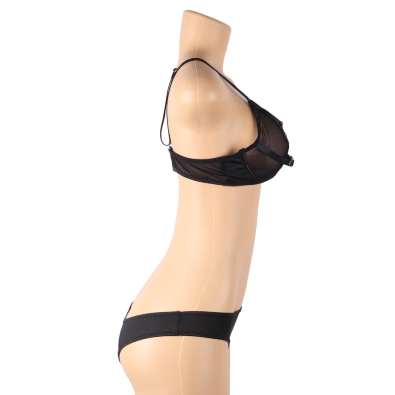SUBBLIME - TWO PIECE SET OF TRANSPARENCY BRA AND S/M STRIPS SUBBLIME SETS