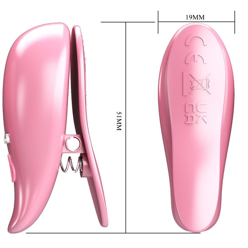 PRETTY LOVE - LEAF VIBRATING NIPPLE CLAMPS PINK PRETTY LOVE FLIRTATION