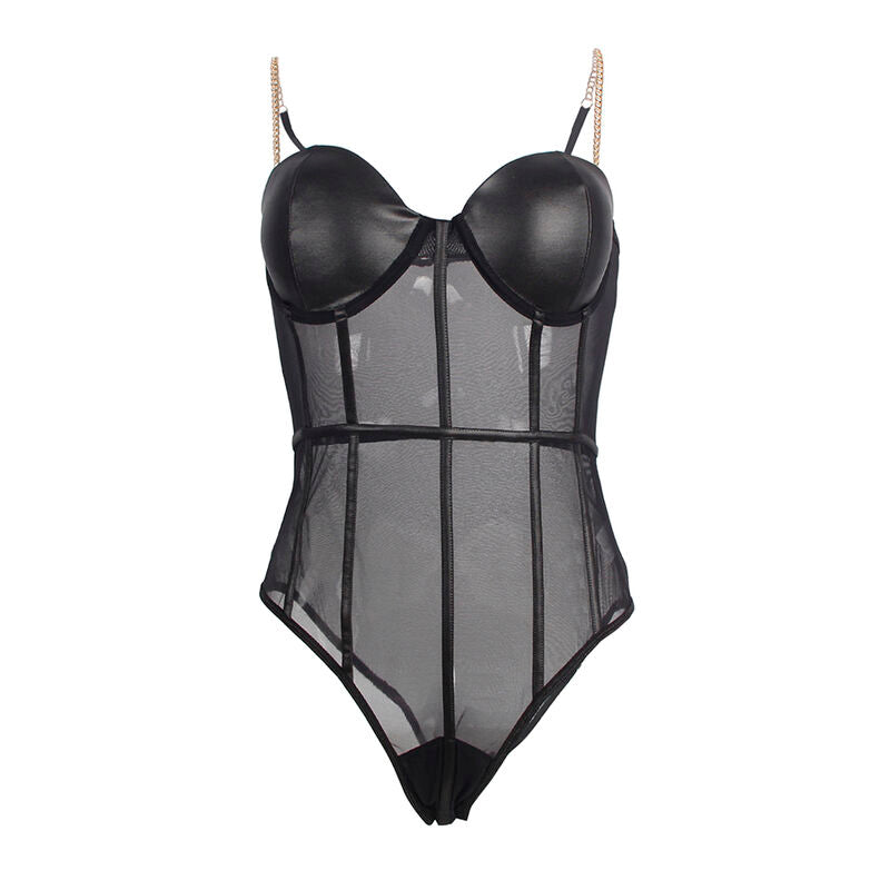 SUBBLIME - BLACK CHAIN SUSPENDERS BODYSUIT S/M SUBBLIME BODIES