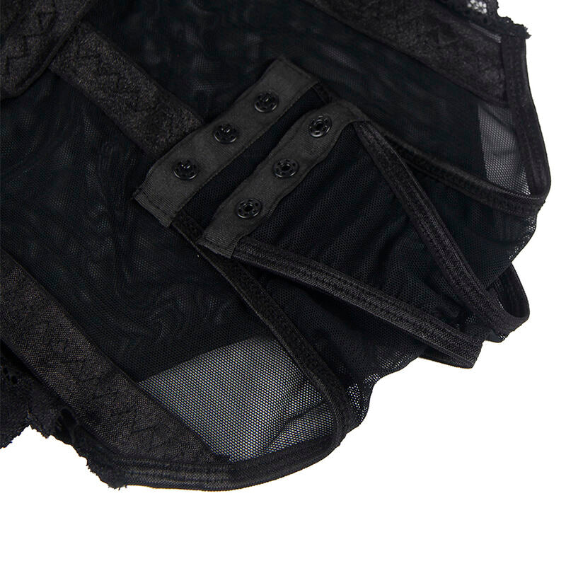 SUBBLIME - TEDDY WITH GARTER STRAP DETAIL CHEST BLACK S/M SUBBLIME BODIES