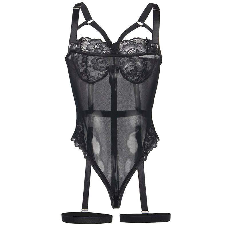 SUBBLIME - TEDDY WITH GARTER STRAP DETAIL CHEST BLACK L/XL SUBBLIME BODIES