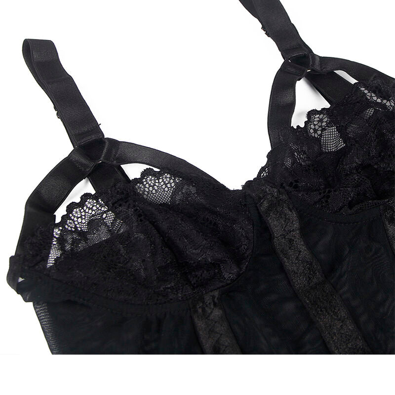 SUBBLIME - TEDDY WITH GARTER STRAP DETAIL CHEST BLACK L/XL SUBBLIME BODIES