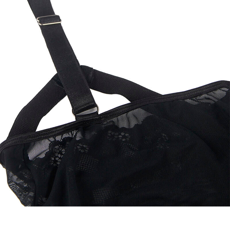 SUBBLIME - TEDDY WITH GARTER STRAP DETAIL CHEST BLACK L/XL SUBBLIME BODIES