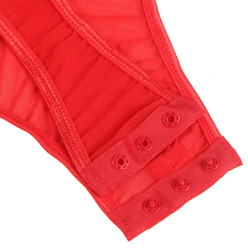 SUBBLIME - TEDDY WITH GARTER STRAP DETAIL CHEST RED S/M SUBBLIME BODIES
