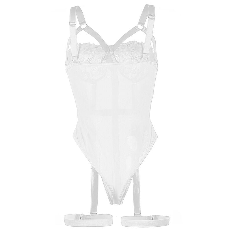 SUBBLIME - TEDDY WITH GARTER STRAP DETAIL CHEST WHITE S/M SUBBLIME BODIES