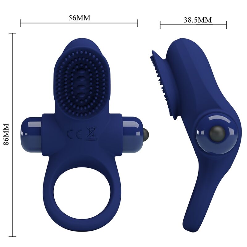 PRETTY LOVE - PALLE RING WITH VIBRATION BLUE PRETTY LOVE MALE