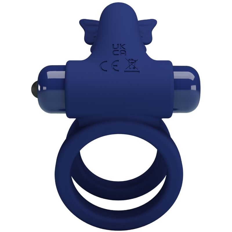 PRETTY LOVE - JAMELE DOUBLE RING WITH VIBRATION & BUTTERFLY STIMULATOR BLUE PRETTY LOVE MALE